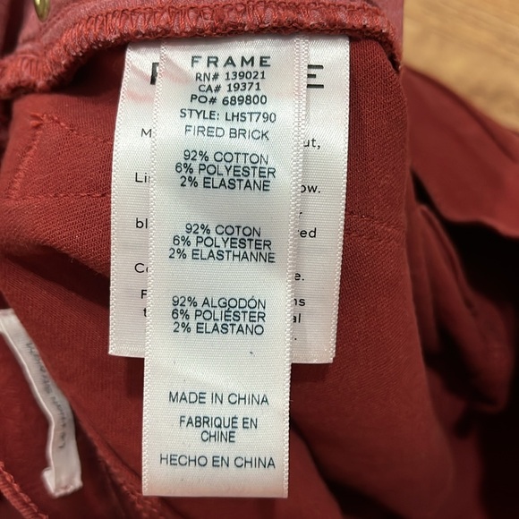 Frame Denim Women's Red Jeans “le high straight” - Picture 9 of 10